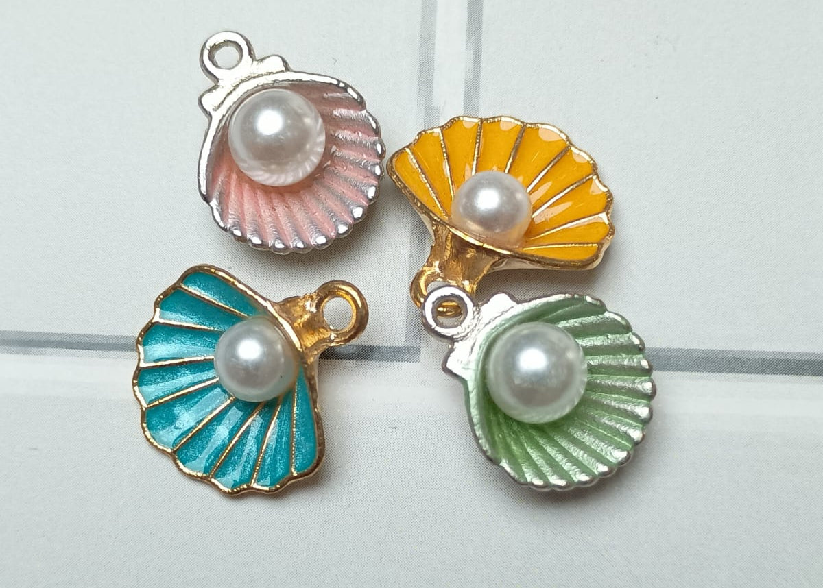 DIJE CONCHA CON PERLA COLORES