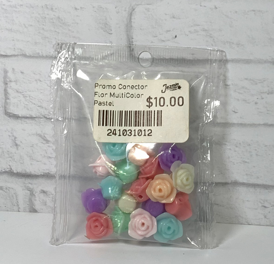PROMO CONECTOR FLOR MULTICOLOR PASTEL