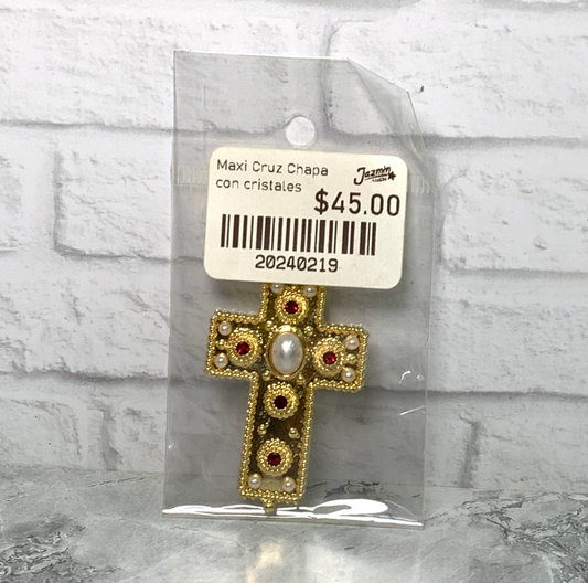 MAXI CRUZ CHAPA CRISTAL ROJO