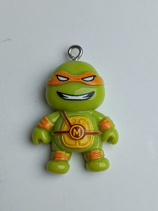 DIJE TORTUGA NINJA ACRILICO NARANJA