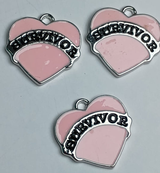 DIJE CORAZON SURVIVOR ROSA